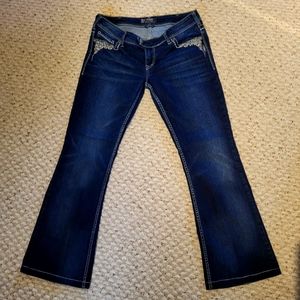 💛33"/30"  Silver Tuesday Boot Cut Embroidered Western Jeans